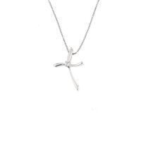 Collana Roman Gioielli Donna in Oro bianco Diamante 0.02 Ct CROCE-6-J - CROCE-6-J